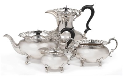 Lot 453 - A George V Silver Four Piece Tea Service, James Deakin & Sons, Sheffield 1917, of shaped oval...