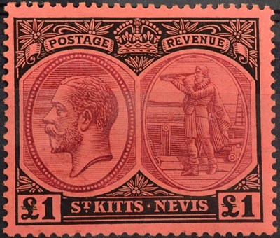 Lot 252 - St.Kitts Nevis KGV 1920-22 £1 value fine mint,SG36, Cat £300