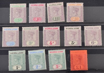 Lot 253 - Sierra Leone QV 1896 Key Types set to £1, fresh mint, SG 41-53, cat £450