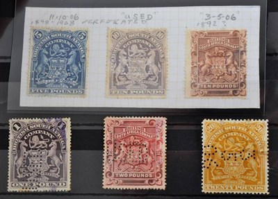 Lot 267 - Rhodesia - British South Africa Company - Grouping of 1892-1908 Arms High Values - fiscally...