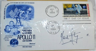 Lot 270 - USA - Neil Armstrong - Signed Cover. 1969 Moon Landing FDC signed by Neil Armstrong. Also...