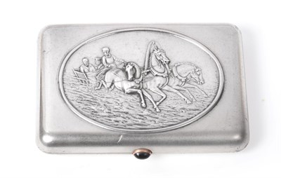 Lot 465 - A Russian Silver Cigarette Case, left facing Kokoshnik mark, makers mark IA (cyrillic), circa 1900