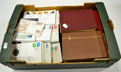 Lot 306 - Box Of GB with Tower Album and 4 stockbooks. Mainly mint QE2, a few earlier.Also a Box File...