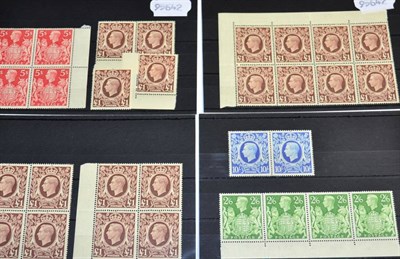 Lot 315 - GB 1939-48 high values including 1948 £1 in u.m. blocks and singles (20) , 5/- (4) , 10/- (2)...