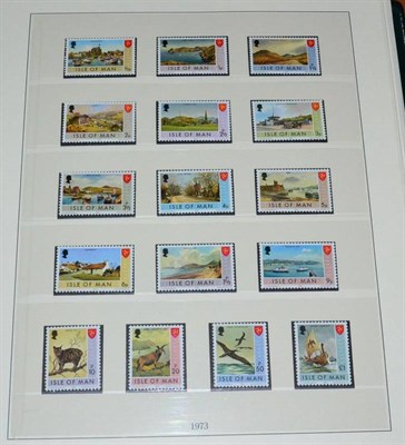 Lot 327 - Isle Of Man Collection 1973 to 2005. Almost complete in 2 luxury boxed Lindner albums, as new. Very