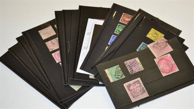 Lot 340 - QV Collection on stockcards with many useful, including 1883 to 10/- (3), 1d black, 1902 5/- cds fu