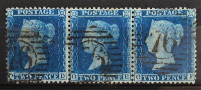 Lot 358 - 2d Blues Grouping - Including a 4 margin 1840 2d blue with black MX, 1850 perf strip of 3 with...