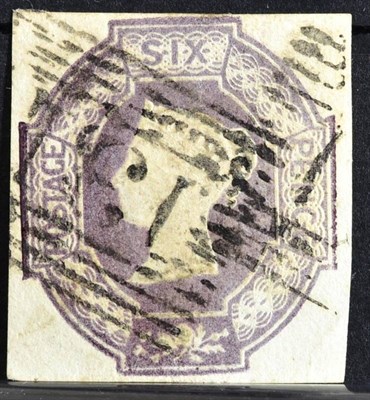 Lot 365 - QV 6d Embossed SG59/60 - Fine and well centred cut square with margins all round and good...