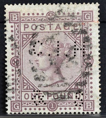 Lot 396 - QV SG129 £1 Brown Lilac. A very attractive GU to FU copy lightly perfinned.