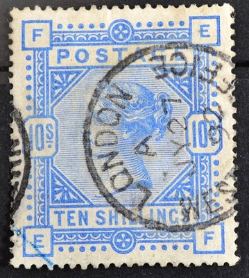 Lot 399 - QV 1883 10/- Ultramarine SG183 - Well centred fine used with London CDS. Cat £525+75% = £918.