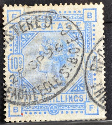 Lot 400 - QV 1883 10/- Pale Ultramarine SG 183a- Fine used but short perf top left. Cat £550