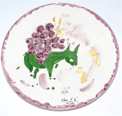 Lot 538 - Marcel Vertes (Hungary 1895-1961): A Faience Plate, Nude with Donkey, signed and numbered...