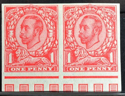 Lot 407 - KGV 1911-12 Downey Head Imperf Marginal Proof Pair - superb item very fresh LHM.