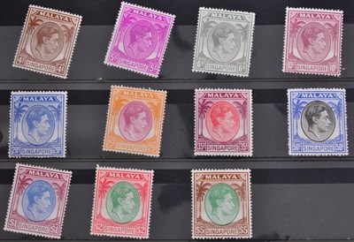 Lot 408 - Singapore 1948-52 KGVI Definitives - Perforation  17.5 x 18 types with values to $5 including...