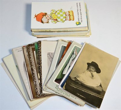 Lot 474 - Postcards - Children. Collection of cards in a packet from early photographic types to middle...