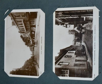 Lot 484 - Album of mainly real photographic postcards, mainly Edwardian topographical with some scarce cards.