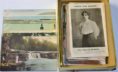 Lot 487 - Postcards - mainly Edwardian contained in a small box, used and unused and condition variable,...