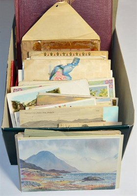 Lot 488 - Postcards in a shoebox and album - from vintage to middle period with tourist views, Lake District