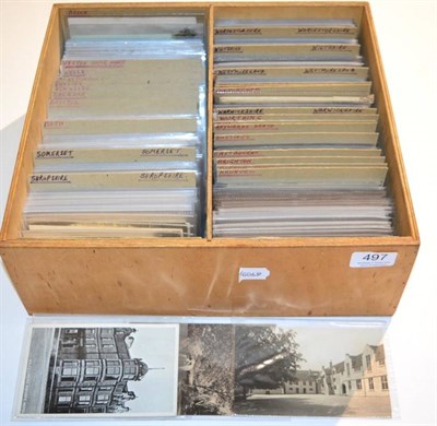 Lot 497 - Postcards - Topographical - Dealer stock in plastics in a wooden display box. Mainly vintage...