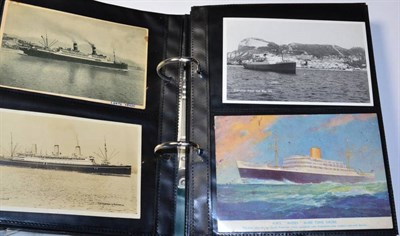 Lot 522 - Shipping Postcards - A small album with a clean collection of Shipping cards including Ocean...