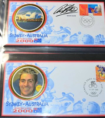 Lot 546 - Signed Covers - Olympic Games 1996 and 2000 - 2 Albums of Benham Olympics Covers with 10 signed...