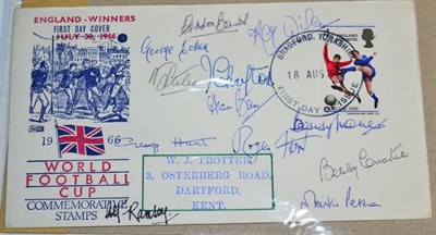 Lot 550 - Football - 1966 Signed World Cup Winners Cover signed by the team including Bobby Moore plus...