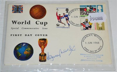 Lot 551 - Football Covers - Pair of 1966 World Cup FDC - One signed by Bobby Moore, the other Alf Ramsey....