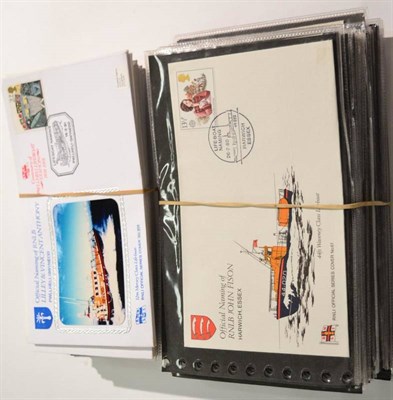 Lot 553 - Lighthouse Covers - Two Albums with collections of RNLI numbered covers. Additional loose...