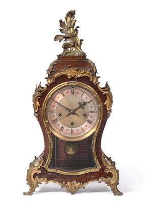 Lot 742 - A Mahogany Chiming Table Clock, circa 1890, applied gilt metal scroll mounts, side viewing windows