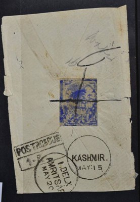 Lot 586 - Indian States: Jammu & Kashmir: 1876 underpaid cover Kashmir-Amritsar franked ½a bright blue...