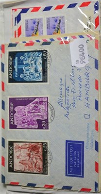 Lot 590 - Andorra: nice lot 1947-86 commercial covers/ppcs. No FDCs (26 items)