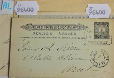 Lot 594 - Argentina: 1872-1900 better used postal stationery + EL to France + Corrientes 3c local on...