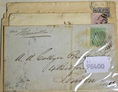 Lot 601 - Ceylon: selection of QV-KGVI postal history with 1878 QV 24c, used postal stationery inc QV...