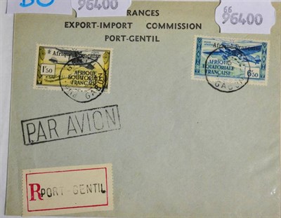 Lot 611 - French Equatorial Africa: 1942 registered airmail advertising cover ex Port Gentil (Gabon)...