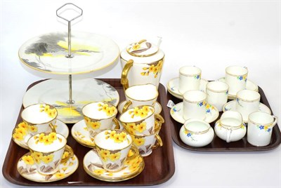 Lot 15 - A 1930s Paragon coffee set; a standard china coffee set of similar date and a Shelley cake stand