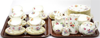 Lot 22 - A Hammersley floral painted part tea service