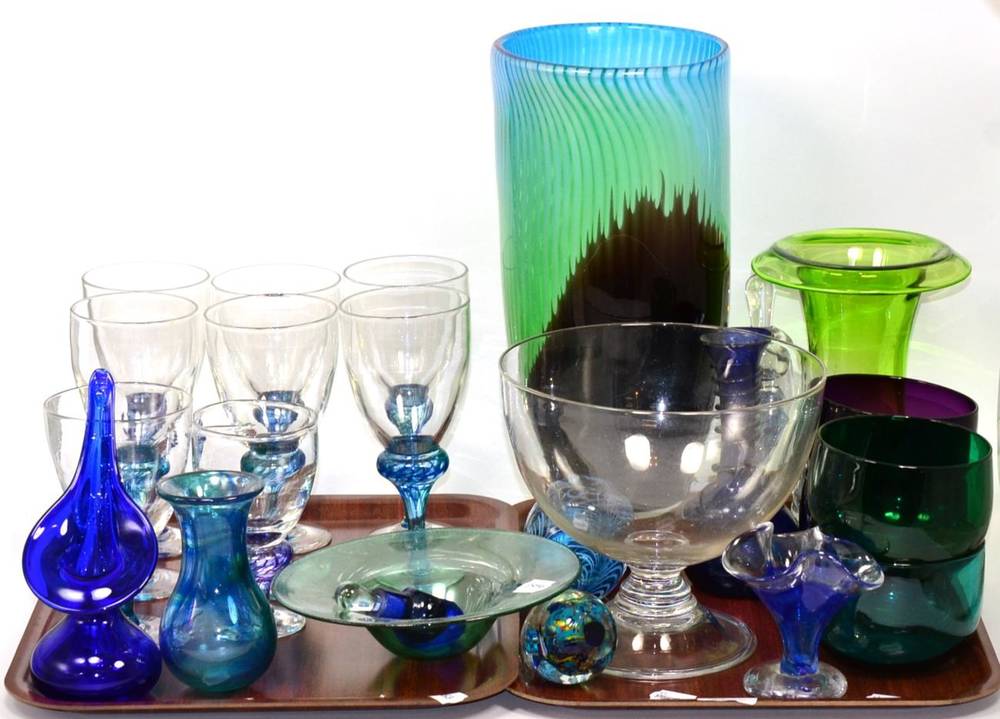 Lot 41 - A group of 20th century glass including Adrian Sankey, Whitefriars etc