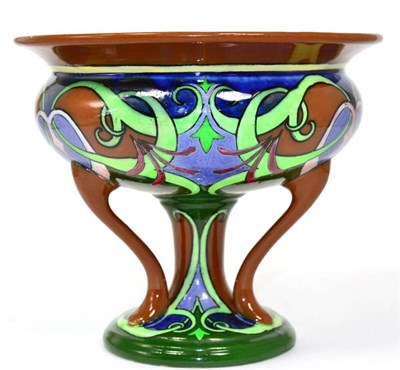 Lot 42 - A Shelley Folio Intarsio ware pedestal bowl raised on three shaped supports