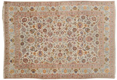 Lot 796 - Good Kashan Carpet Central Iran The ivory field with an allover design of scrolling flowering vines