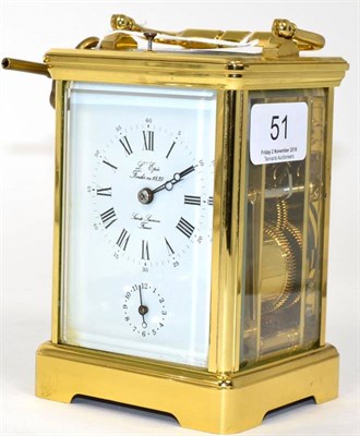 Lot 51 - L'Epee, Saint-Suzanne, France modern brass cased carriage clock with alarum movement