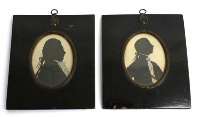 Lot 825 - A Pair of Portrait Silhouettes of Alexander Hamilton and A Gentleman, circa 1800, both bust...