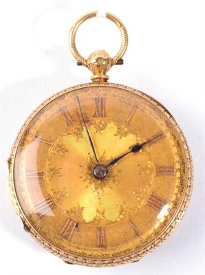Lot 160 - An 18 carat gold fob watch