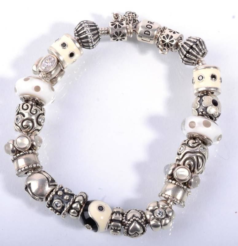 Pandora Bracelet with Silver popular Charms