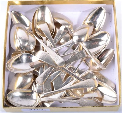 Lot 193 - A quantity of mixed 19th century silver tea spoons