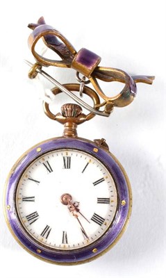 Lot 203 - An enamelled fob watch