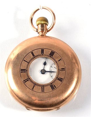 Lot 205 - A 9 carat gold half hunter pocket watch, the dial and movement signed J W Benson, London