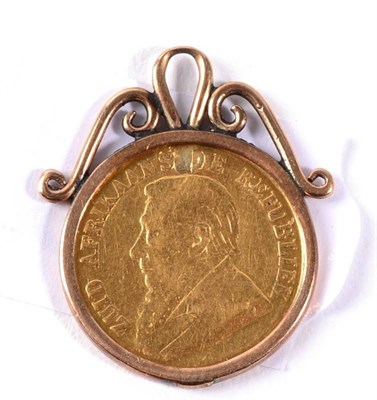 Lot 209 - A South African gold half pond 1896, in a pendant mount