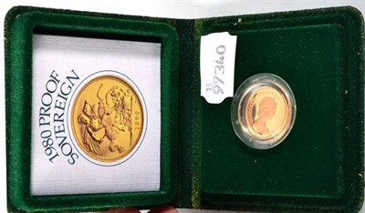 Lot 213 - A 1980 gold sovereign in proof case