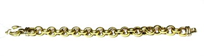 Lot 215 - A circular link bracelet, length 21cm, stamped '585', 26.4g