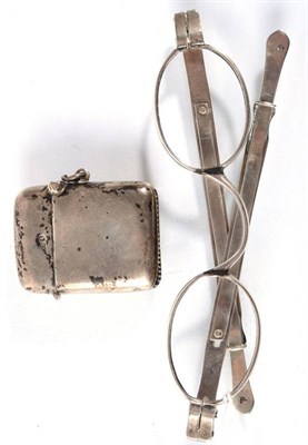 Lot 217 - A pair of silver spectacles; and a silver vesta